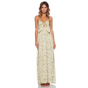 REVOLVE Yellow Cream Ruffled Tiered Maxi Dress